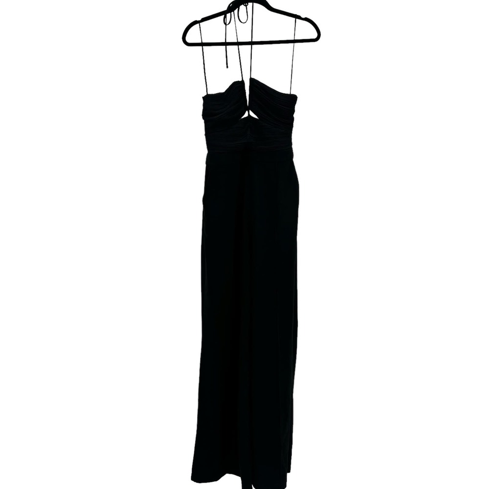 Jonathan Simkhai Gala Plisse Cut Out Jumpsuit Black Size 4 NWT - Picture 8 of 11